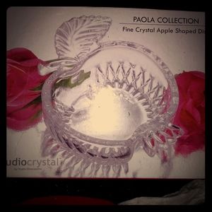 Glass crystal apple shaped candy bowl